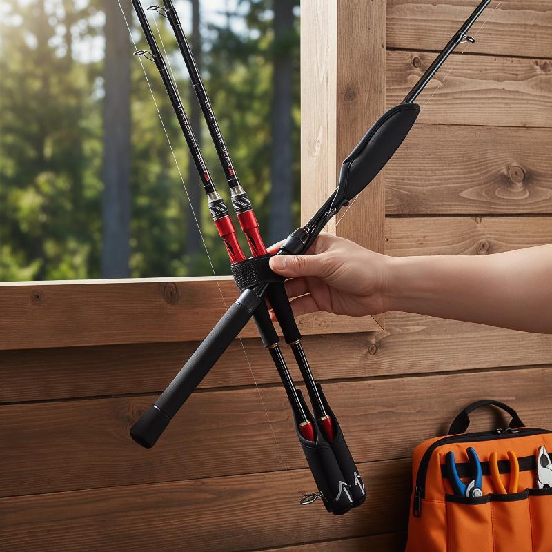 Fishing Rod Combo - Ayarlanabilir Olta Askısı, Kapaklı Koruma, Olta